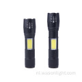 Nieuw verbeterde 2 in 1 twee lichtbron laserlogo aangepaste tactische COB USB oplaadbare LED -zaklamp